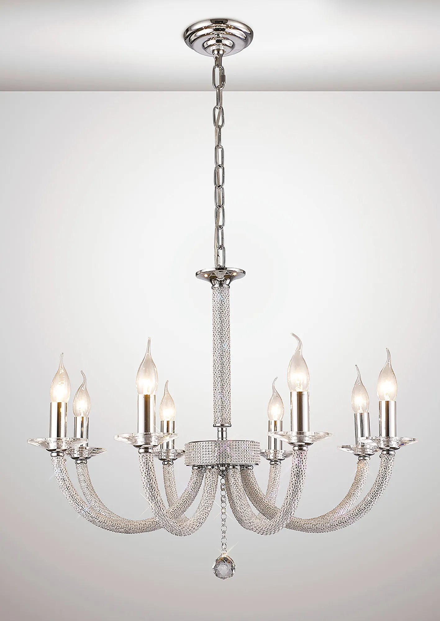Elena Polished Chrome Crystal Ceiling Lights Diyas Multi Arm Crystal Fittings Elena Polished Chrome Crystal Ceiling Lights Diyas Multi Arm Crystal Fittings